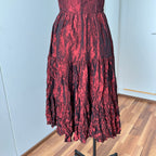 1980s RADAR Red Metallic Prom Dress-Whimsygoth Taffetta Party Dress EU 38