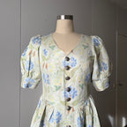The Sofia Floral Linen Cotton Midi Dress