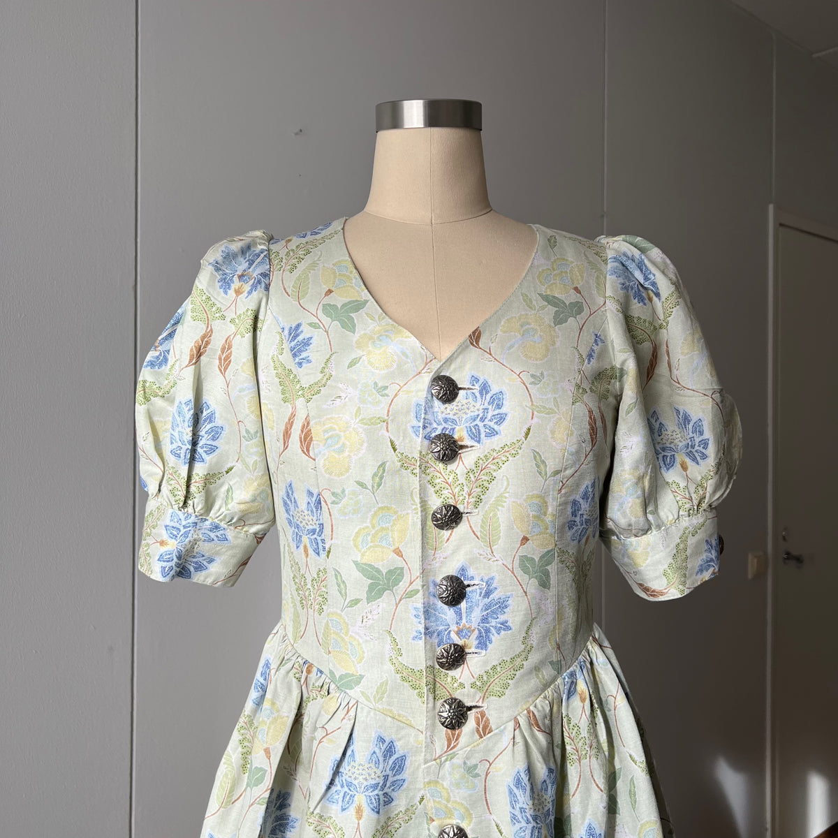 The Sofia Floral Linen Cotton Midi Dress