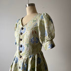 The Sofia Floral Linen Cotton Midi Dress