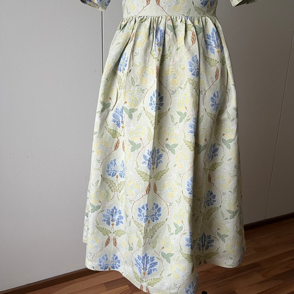The Sofia Floral Linen Cotton Midi Dress