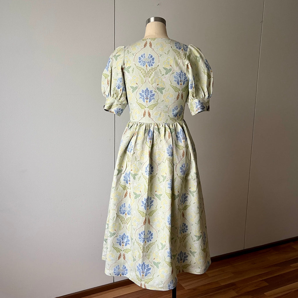 The Sofia Floral Linen Cotton Midi Dress