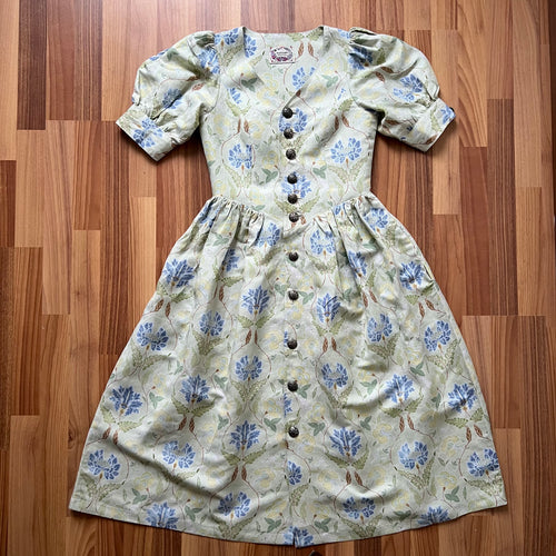 The Sofia Floral Linen Cotton Midi Dress