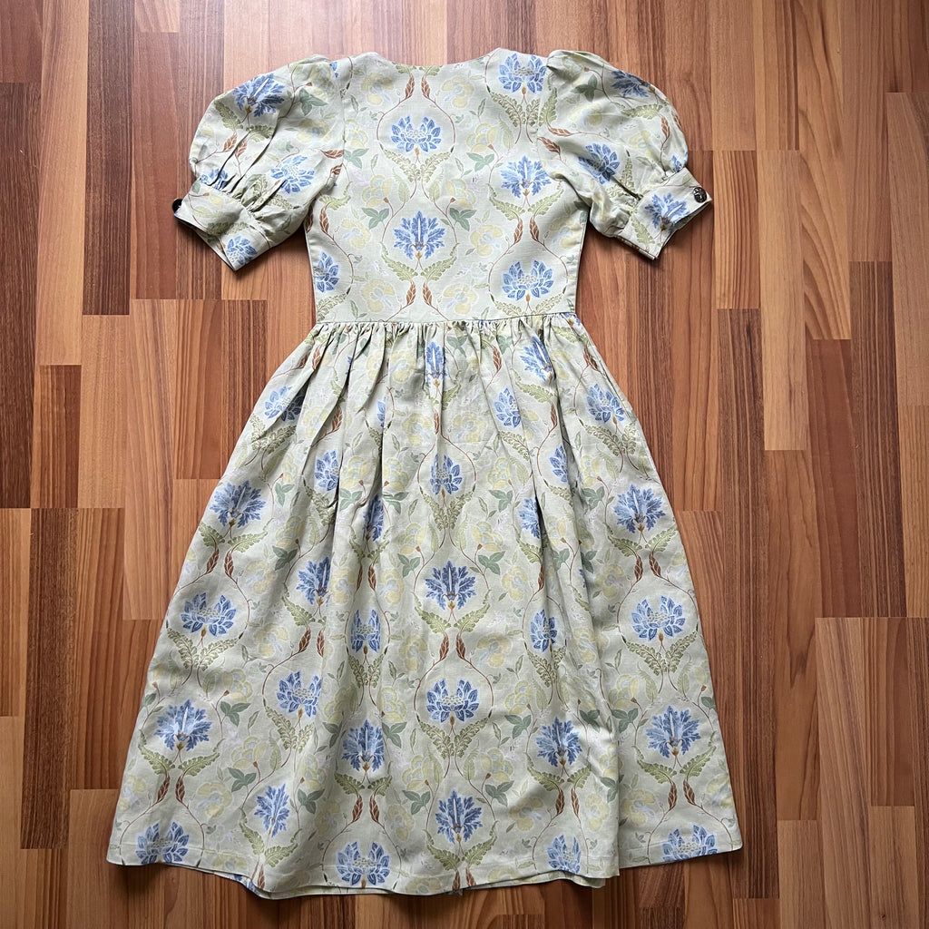 The Sofia Floral Linen Cotton Midi Dress