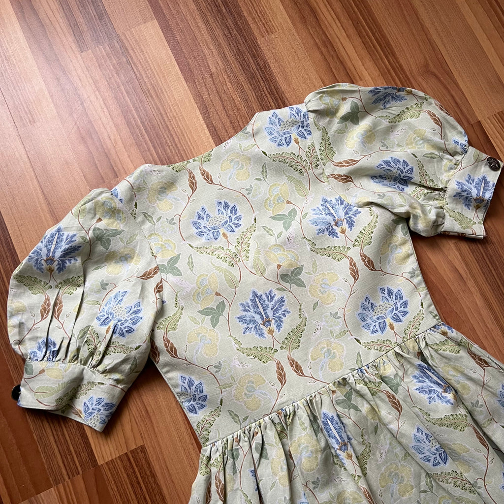 The Sofia Floral Linen Cotton Midi Dress