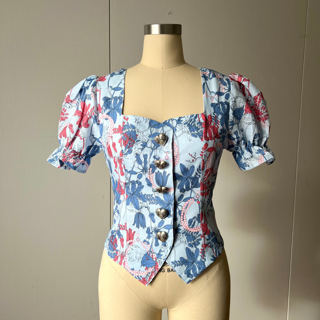 Charlotte Floral Puff Sleeves Romantic Blouse