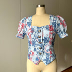 Charlotte Floral Puff Sleeves Romantic Blouse