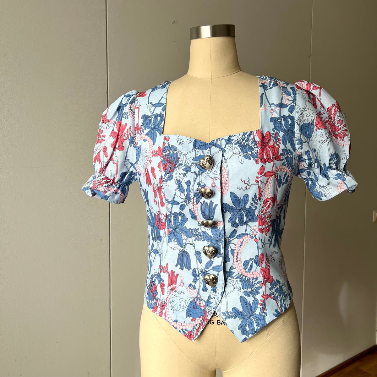 Charlotte Floral Puff Sleeves Romantic Blouse