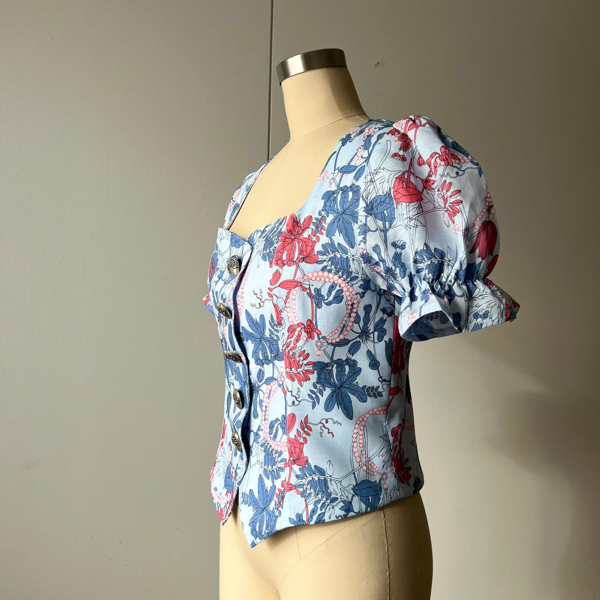 Charlotte Floral Puff Sleeves Romantic Blouse