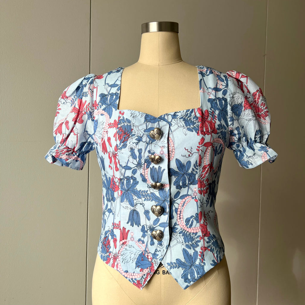 Charlotte Floral Puff Sleeves Romantic Blouse