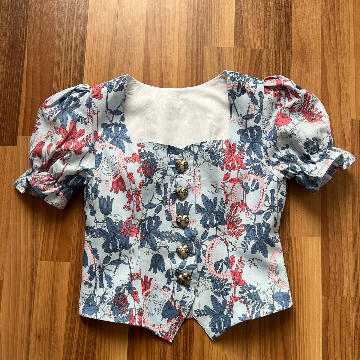 Charlotte Floral Puff Sleeves Romantic Blouse
