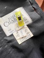 1980s JOHN CHARLES Metallic Gown-Off Shoulder Basque Waist Cocktail Dress