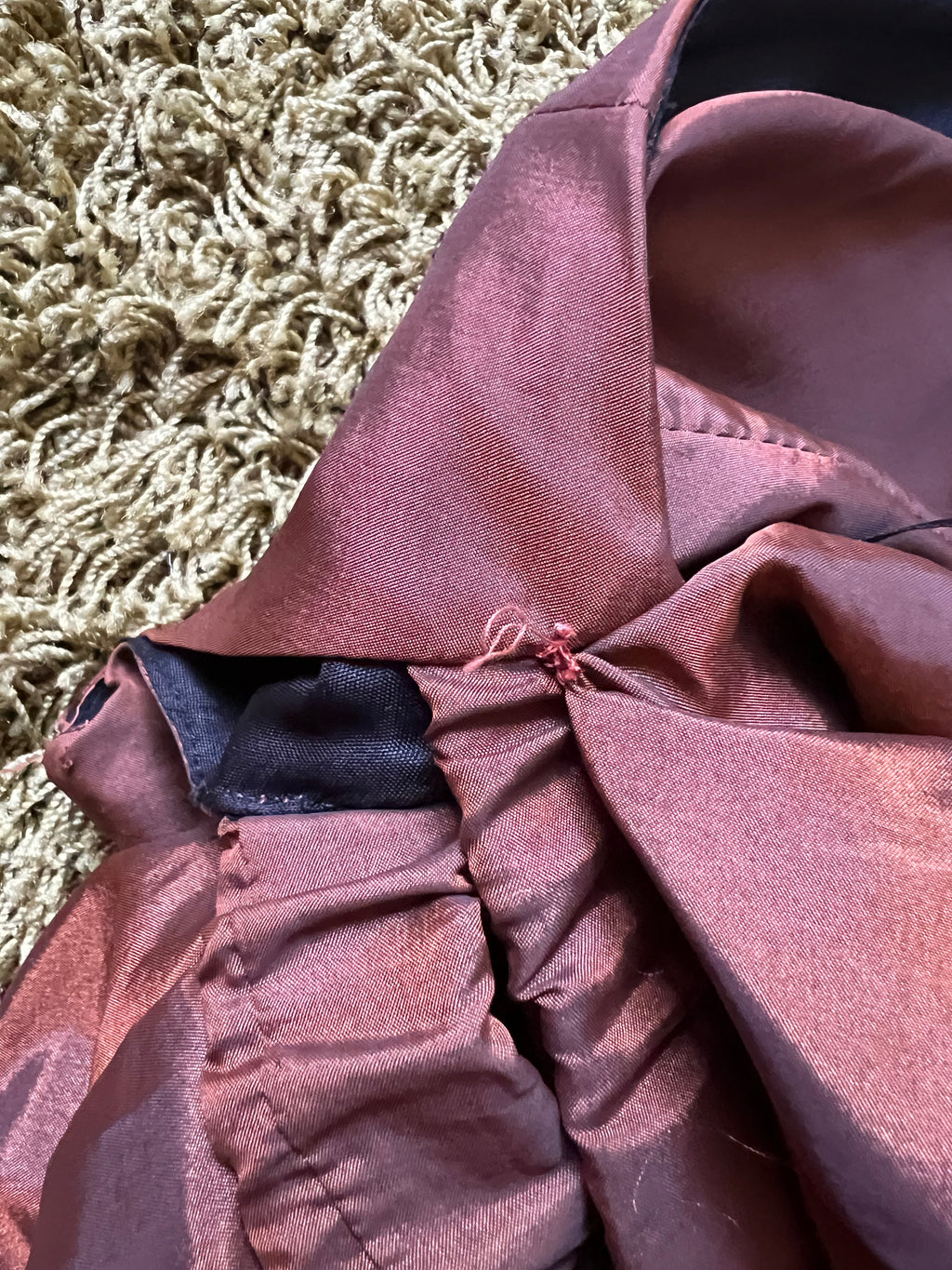 1980s JOHN CHARLES Metallic Gown-Off Shoulder Basque Waist Cocktail Dress