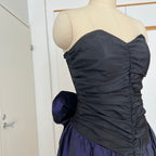 1980s YESSICA Taffeta Prom Party Dress-Strapless Ruched Cocktail Evening Dress EU 36