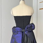 1980s YESSICA Taffeta Prom Party Dress-Strapless Ruched Cocktail Evening Dress EU 36