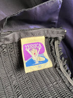 1980s YESSICA Taffeta Prom Party Dress-Strapless Ruched Cocktail Evening Dress EU 36