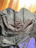 1980s YESSICA Taffeta Prom Party Dress-Strapless Ruched Cocktail Evening Dress EU 36