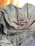 1980s YESSICA Taffeta Prom Party Dress-Strapless Ruched Cocktail Evening Dress EU 36