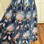 1980s Floral Cotton Trachten Dress SPORTALM-Austrian Folk Puff Sleeves Dirndl Dress