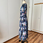 1980s Floral Cotton Trachten Dress SPORTALM-Austrian Folk Puff Sleeves Dirndl Dress
