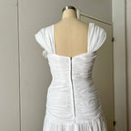 80s JOHN CHARLES Vintage Wedding Dress-Drop Waist Minimalist Bridal Gown