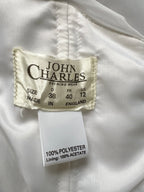 80s JOHN CHARLES Vintage Wedding Dress-Drop Waist Minimalist Bridal Gown