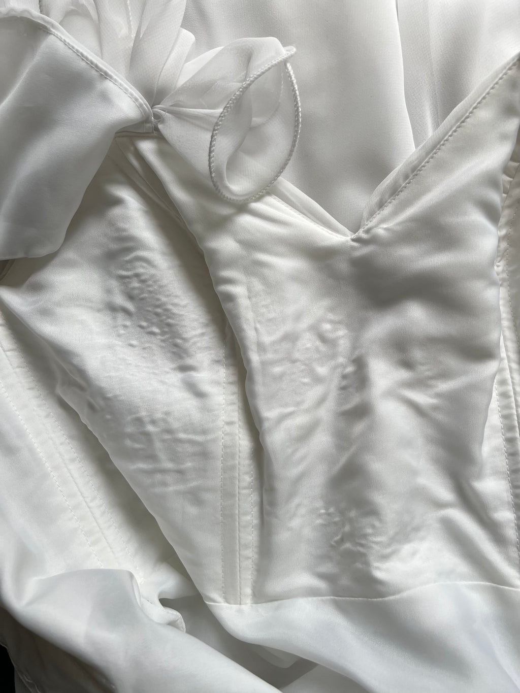 80s JOHN CHARLES Vintage Wedding Dress-Drop Waist Minimalist Bridal Gown
