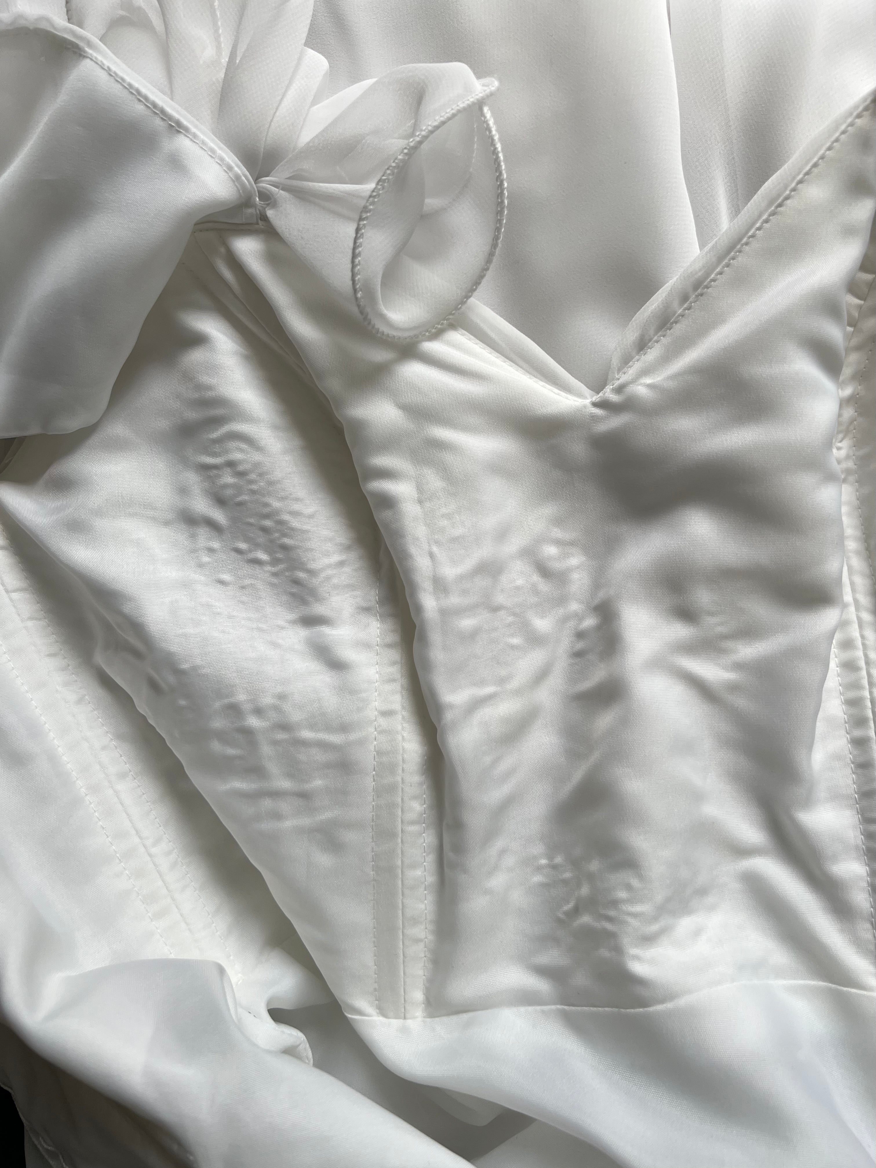 80s JOHN CHARLES Vintage Wedding Dress-Drop Waist Minimalist Bridal Gown