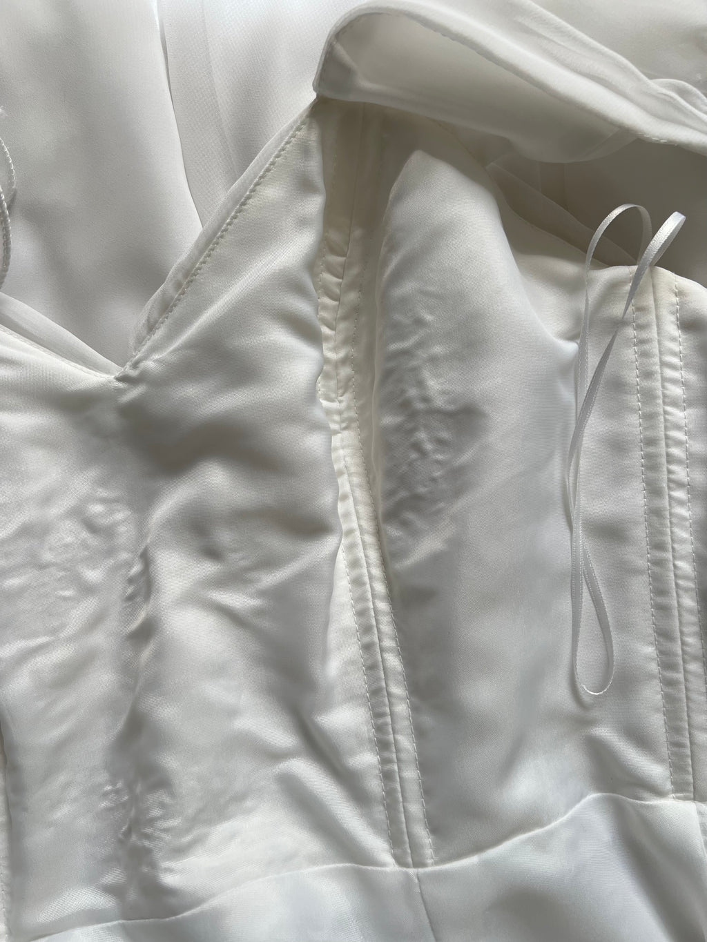 80s JOHN CHARLES Vintage Wedding Dress-Drop Waist Minimalist Bridal Gown