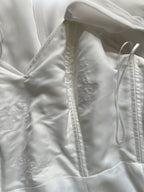 80s JOHN CHARLES Vintage Wedding Dress-Drop Waist Minimalist Bridal Gown