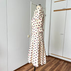 1970s Floral Two Piece Skirt Set-70s Dagger Collar Puff Sleeves Blouse & Pleated Skirt Co-ord