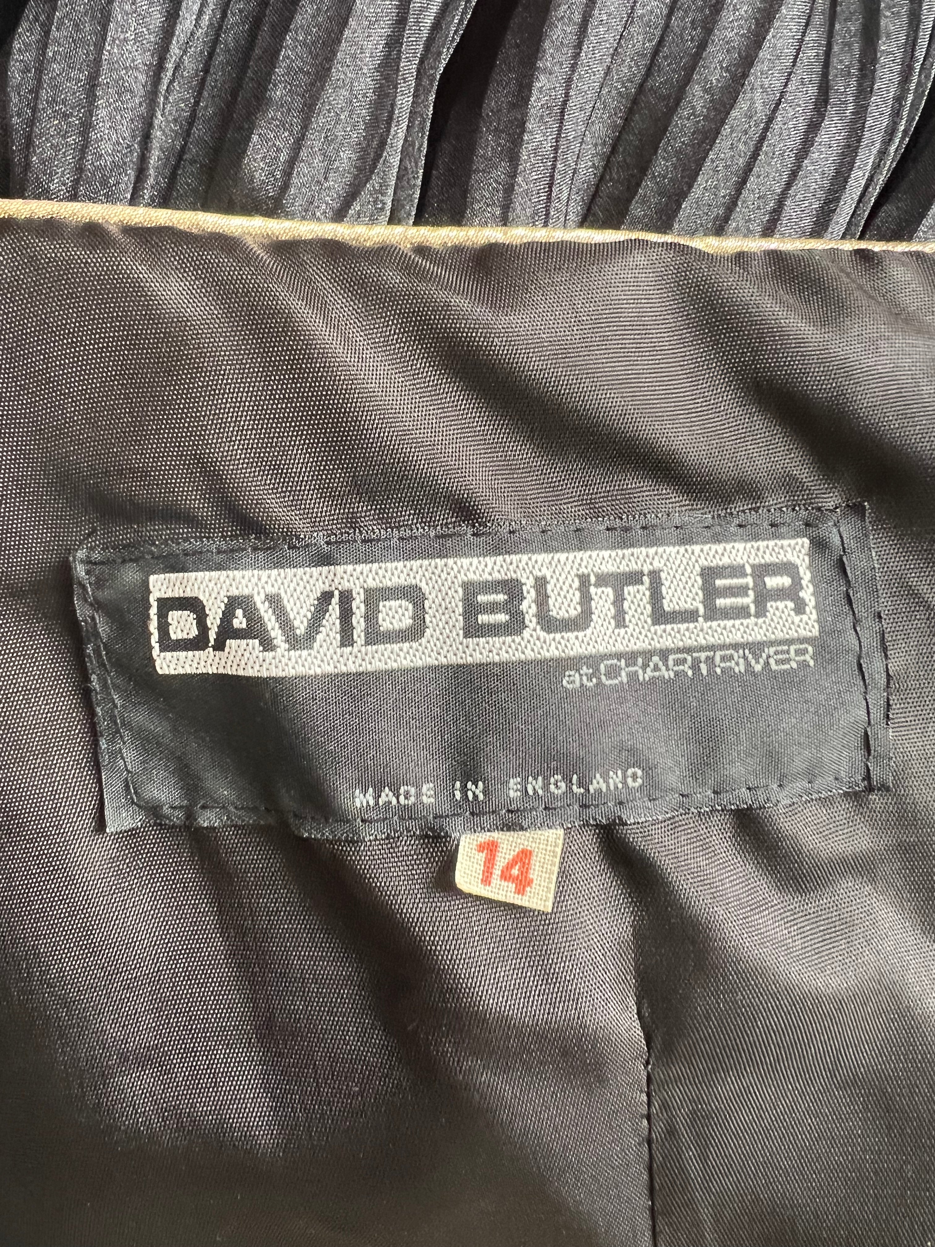 1980s Black Strapless Prom Dress-DAVID BUTLER Gold Sequin Cocktail Mini Gown