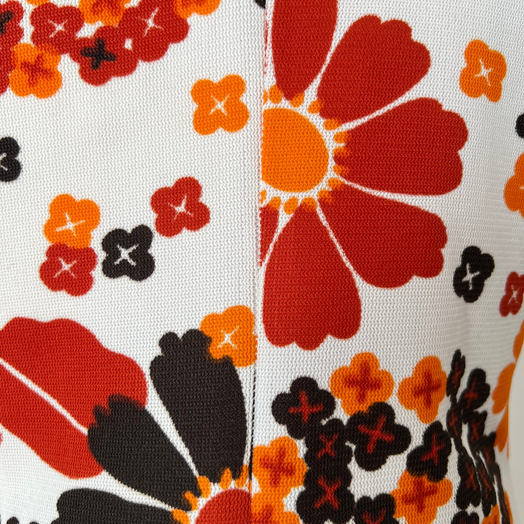 1970s  Mod Floral Mini Dress-Flower Power Space Age Aline Gogo Twiggy Style Dress EU 36