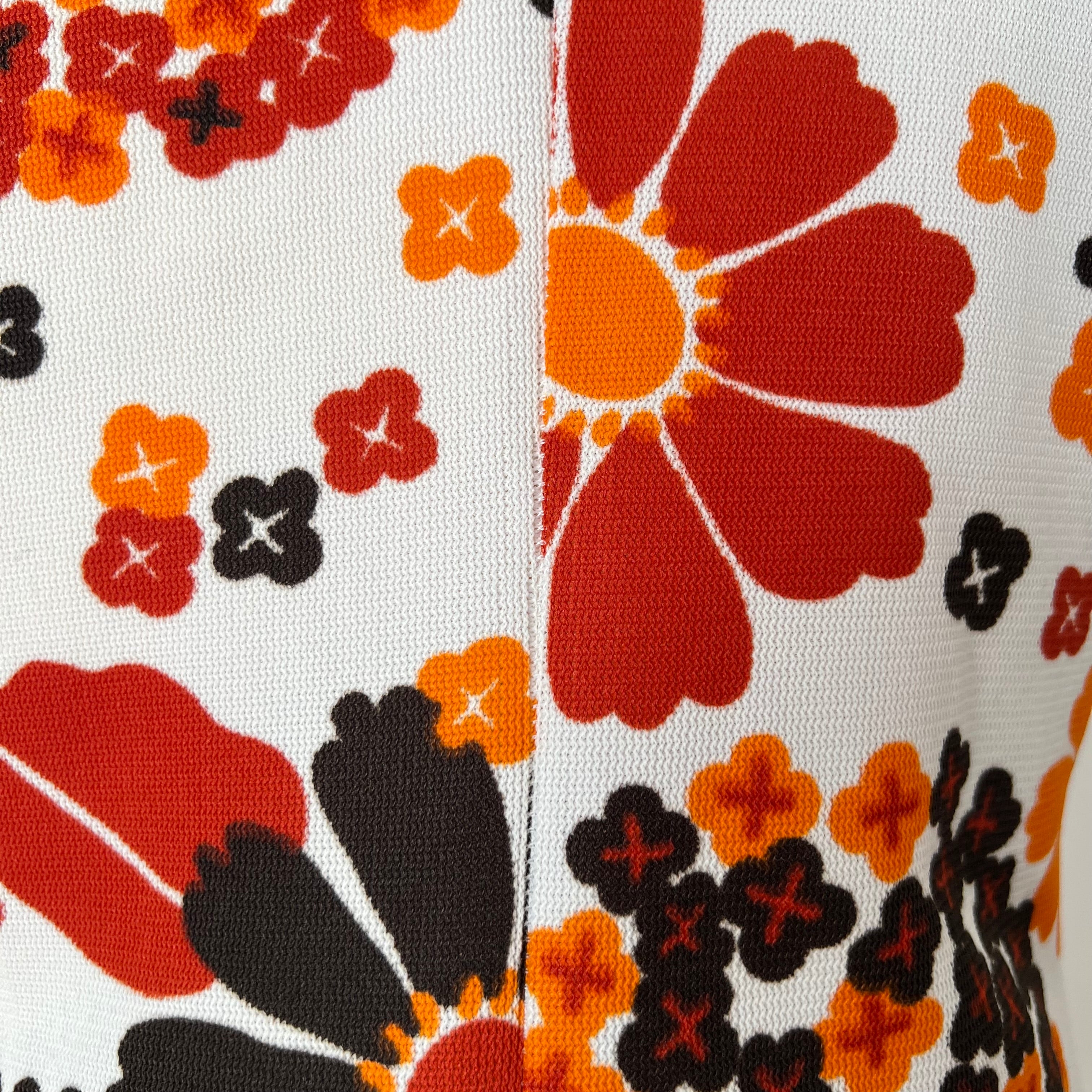 1970s  Mod Floral Mini Dress-Flower Power Space Age Aline Gogo Twiggy Style Dress EU 36