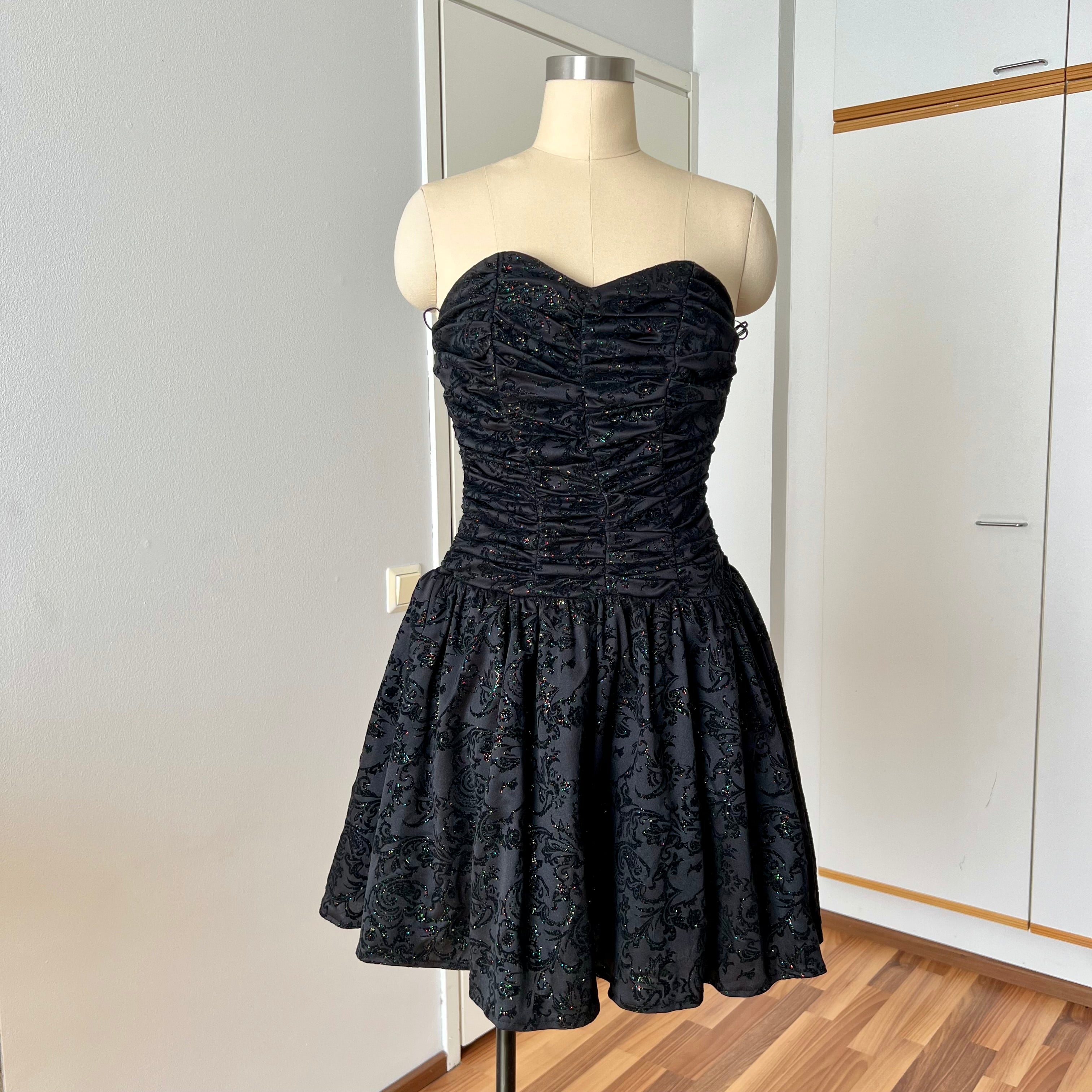 Vintage 90s Black Strapless Party Dress-Y2K Ruched Prom Dress – Nana's Vintage Shack