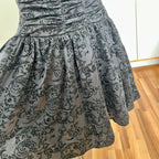 Vintage 90s Black Strapless Party Dress-Y2K Ruched Prom Dress