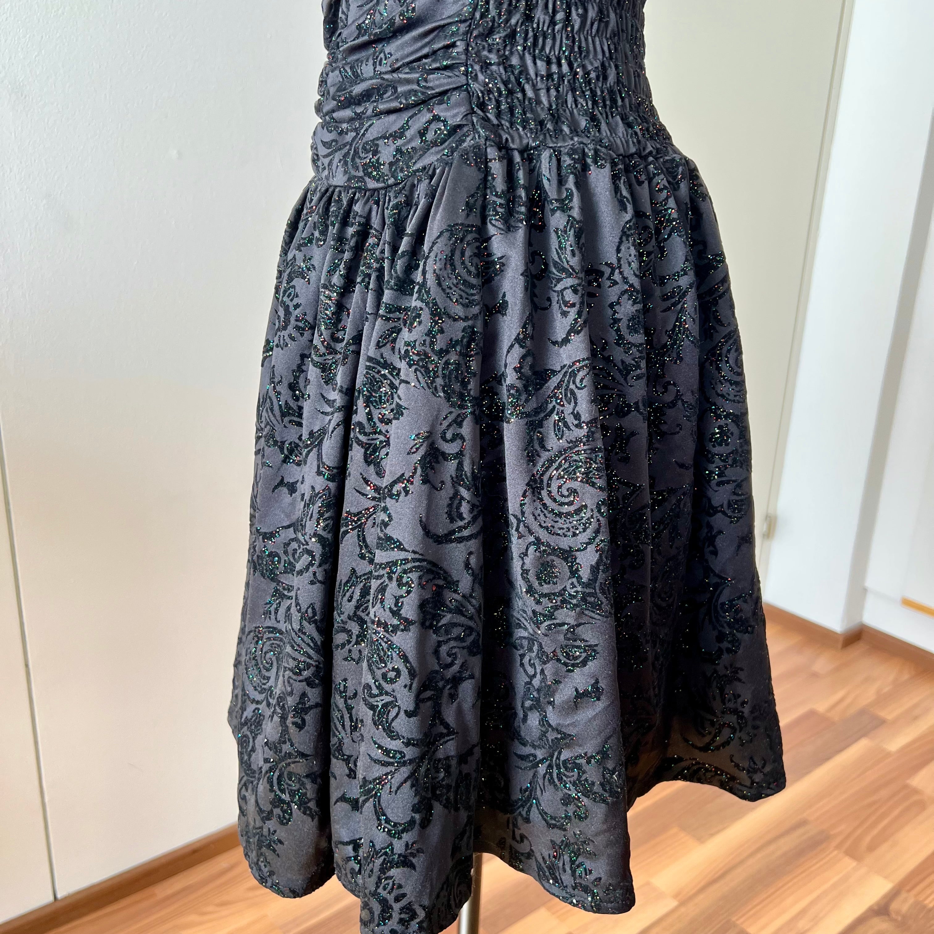 Vintage 90s Black Strapless Party Dress-Y2K Ruched Prom Dress
