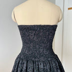 Vintage 90s Black Strapless Party Dress-Y2K Ruched Prom Dress