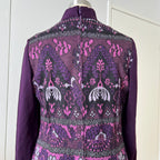 1970s Vintage Mod Mini Dress-Floral Psychedelic Virgin Wool Dress EU 42