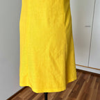 1960s/1970s Vintage Yellow Mod Shirt Dress-Plus Size Aline Button Front Day Dress EU 46