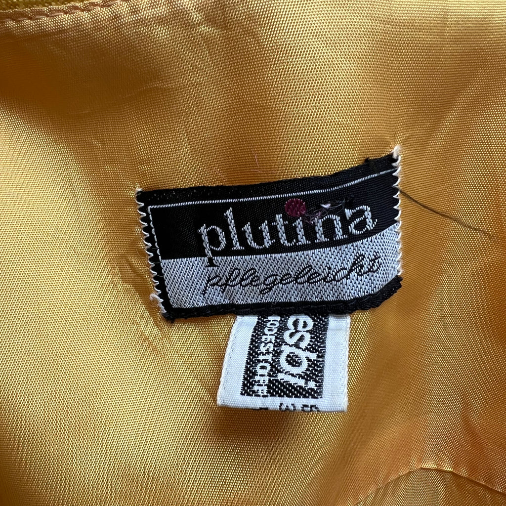 1960s/1970s Vintage Yellow Mod Shirt Dress-Plus Size Aline Button Front Day Dress EU 46