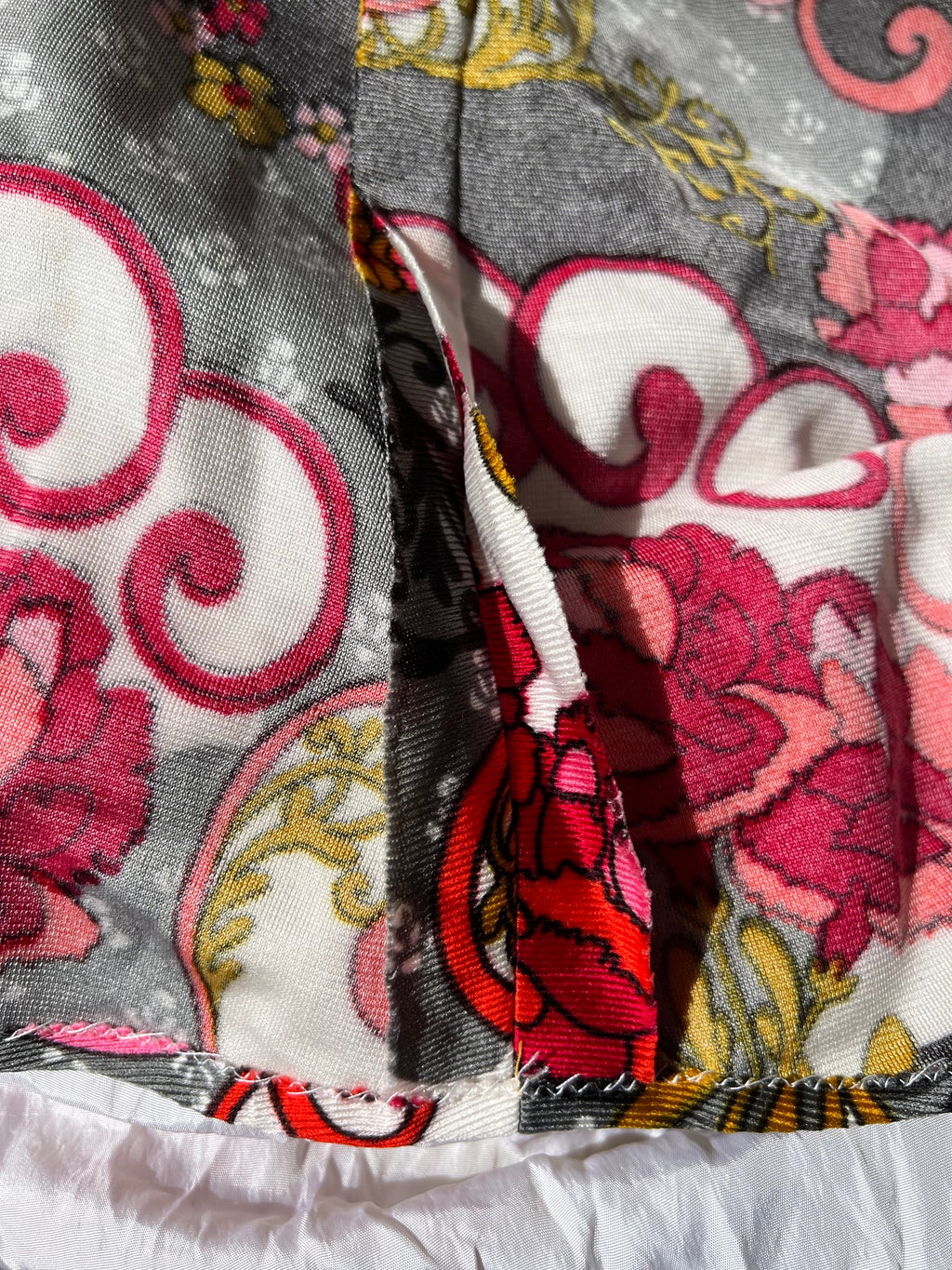 1970s Vintage Psychedelic Floral Midi Dress-Paisley Swirl Boho Dress