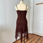 Y2K Beaded Fairycore Midi Dress-Spaghetti Straps Whimsygoth Dress