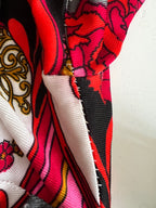 1970s Vintage Psychedelic Floral Midi Dress-Paisley Swirl Boho Dress