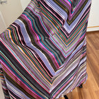 1970s Vintage VERA MONT Chevron Stripe Maxi Dress-V Neck Aline Formal Dress
