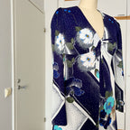 70s Floral Boho Maxi Dress – Mod Geometric Garden Party Gown (EU 38)