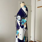 70s Floral Boho Maxi Dress – Mod Geometric Garden Party Gown (EU 38)