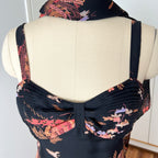 1970s Floral Maxi Dress With Scarf-Deha of Sweden Boho Hippie Dress