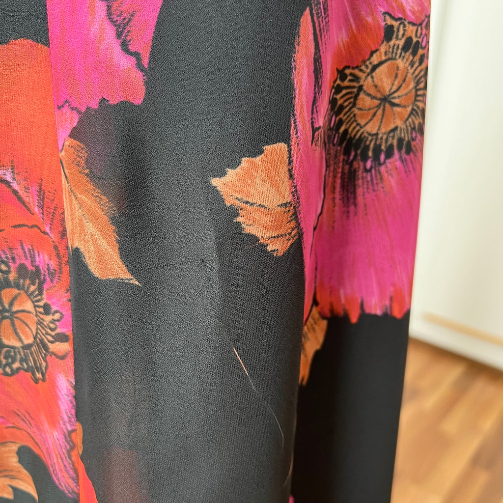 1970s Vintage Floral Maxi Dress-Sleeveless V Neck Summer Sun Dress