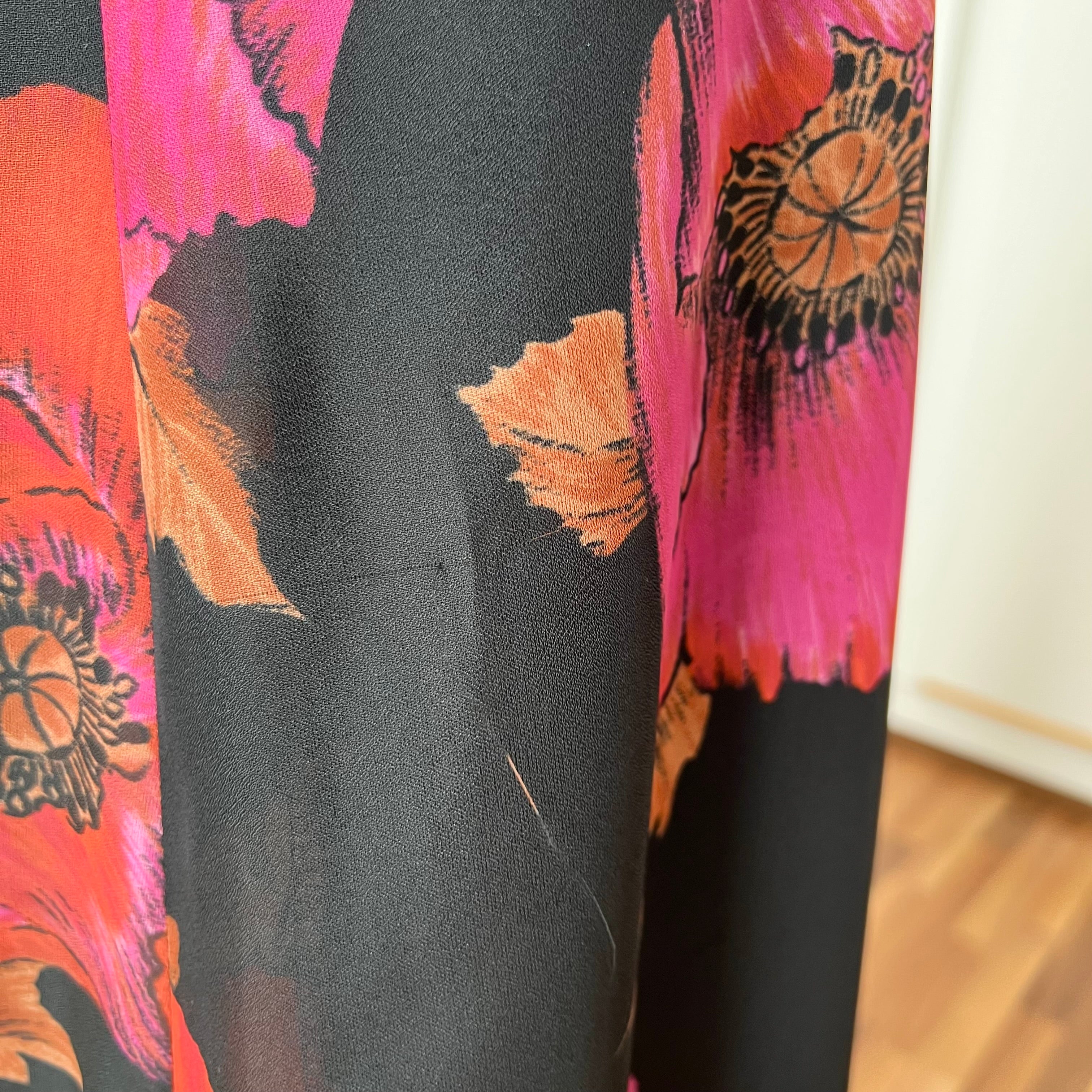 1970s Vintage Floral Maxi Dress-Sleeveless V Neck Summer Sun Dress